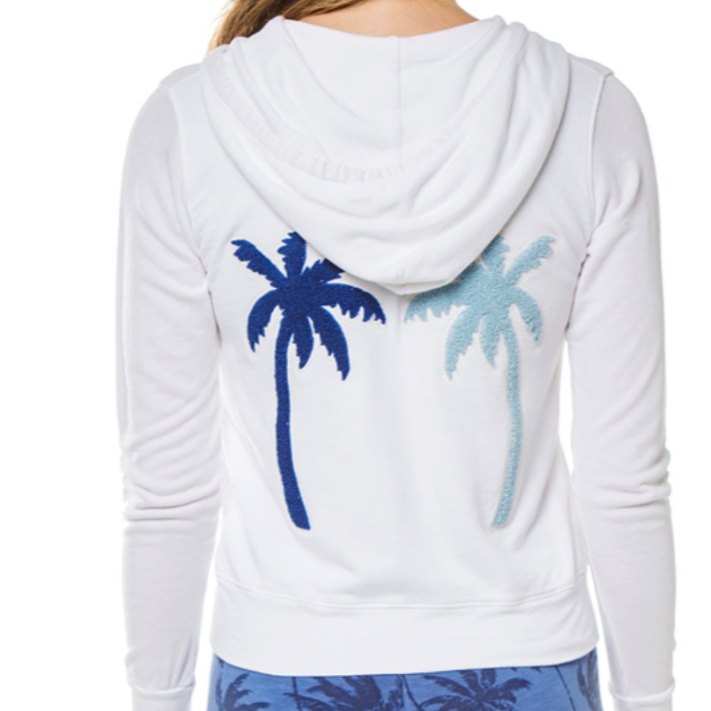 Sundry White Zip Front Hoody